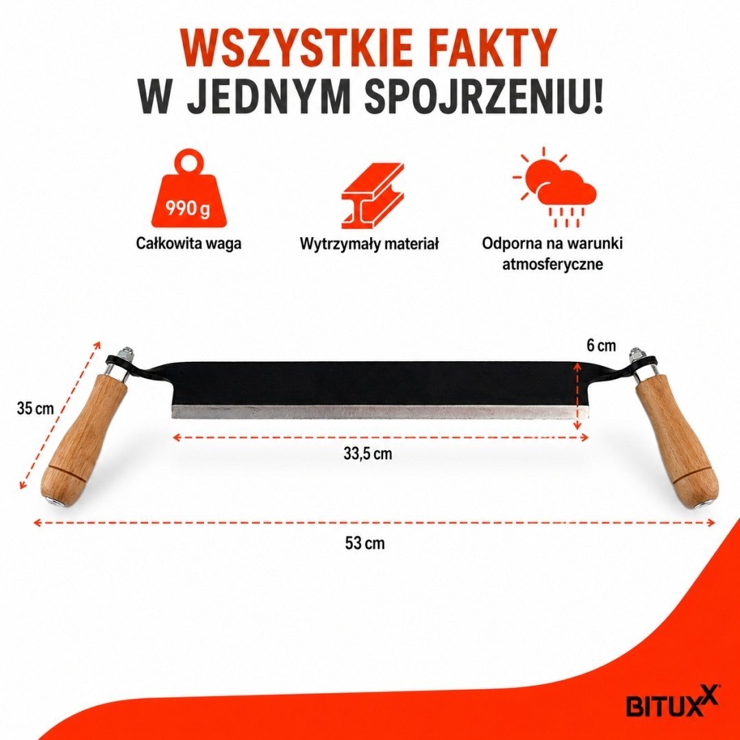 Sada tesařských nožů na dřevo 3 ks BITUXX 10'' 13'' Drawknife M19863